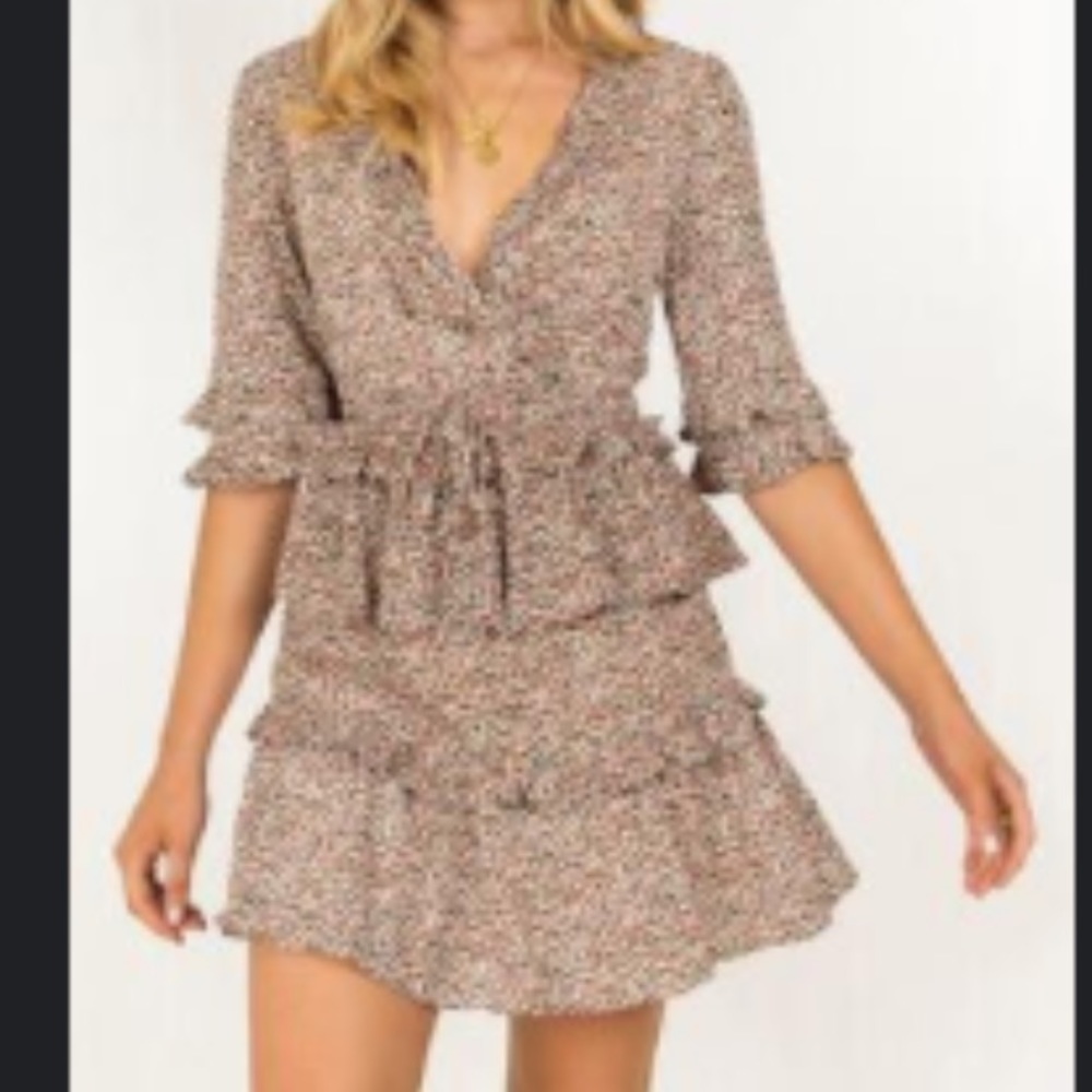 Sweet Pot Floral Ruffle Tiered Dress
